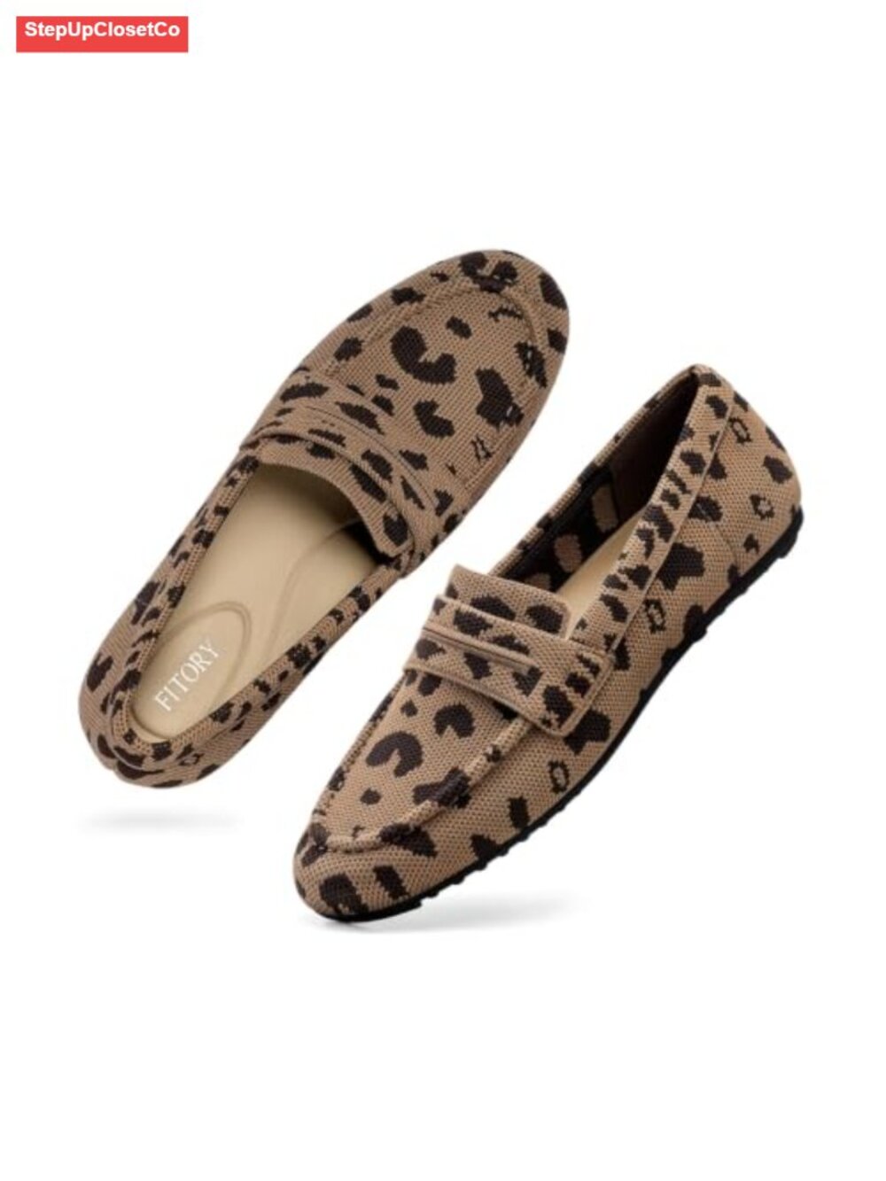 Women's Knit Penny Loafers Non-Slip Memory Foam Slip-On Work Shoes